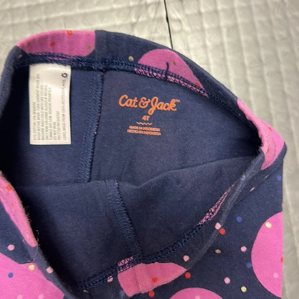 CAT & JACK GIRLS 4T LEGGINGS PURPLE AND NAVY BLUE
